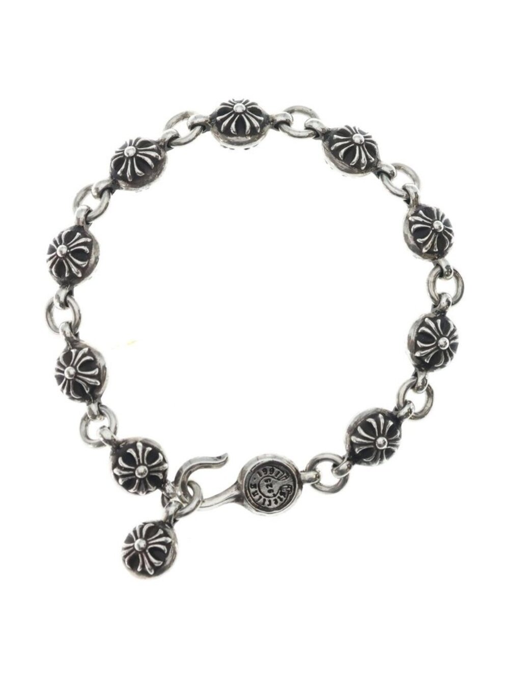 Chrome Hearts No2 Ball 2 Cross Bracelet Silver